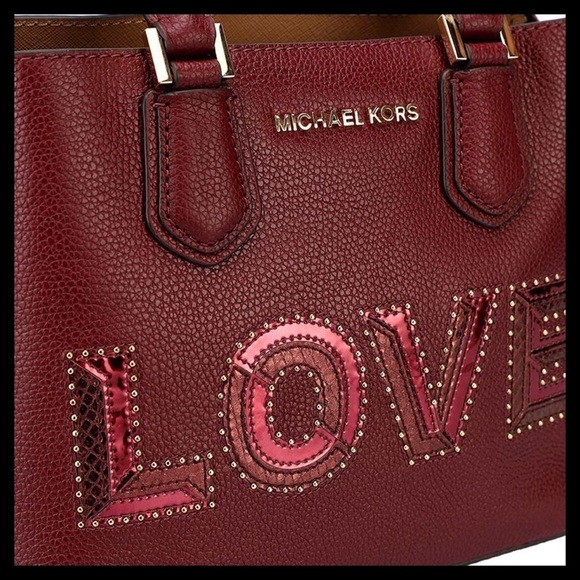 MICHAEL KORS Adele Medium Leather Messenger / Crossbody Bag
Color: Merlot Love - Picture 3 of 10